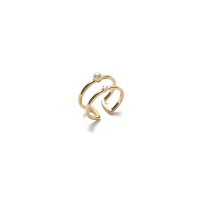 Enring Diamond Pearl Ring