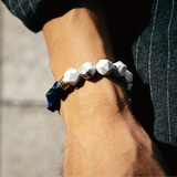 Azure Harmony｜藍紋石Ｘ白松石切角手鍊