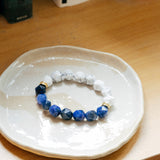 Azure Harmony｜藍紋石Ｘ白松石切角手鍊