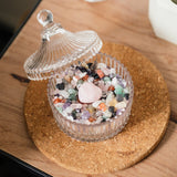 水晶消磁套組｜七彩水晶｜贈茶水晶柱或粉晶愛心