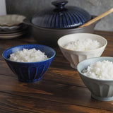 日本美濃燒刀脊紋花形飯碗 共三色