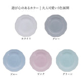 日本美濃燒時尚淡彩花邊點點小盤 共五色