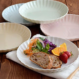 日本粉彩荷葉邊圓盤 共五色