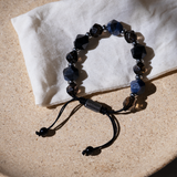 紅茶蘇打｜茶水晶。黑曜石。藍紋石｜編織款