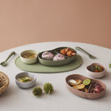 日本 SUC SUC 豆子兒童分隔餐碗 共三色