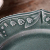 日本益子燒鈴蘭花盤 共二色