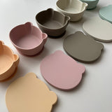 日本 kawaii&born 兒童熊熊帶蓋吸盤碗 共五色