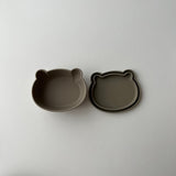 日本 kawaii&born 兒童熊熊帶蓋吸盤碗 共五色