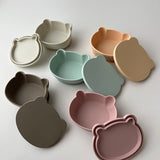 日本 kawaii&born 兒童熊熊帶蓋吸盤碗 共五色