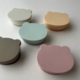 日本 kawaii&born 兒童熊熊帶蓋吸盤碗 共五色