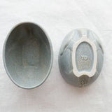 日本益子燒吉澤窯米灰色大象碗 小