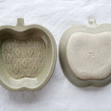 日本益子燒吉澤窯淡綠色蘋果小盤