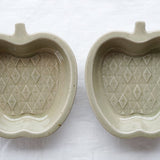 日本益子燒吉澤窯淡綠色蘋果小盤