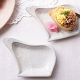 日本益子燒吉澤窯灰白色北極熊小盤左向