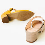 復古小時代 尖頭粗跟穆勒鞋