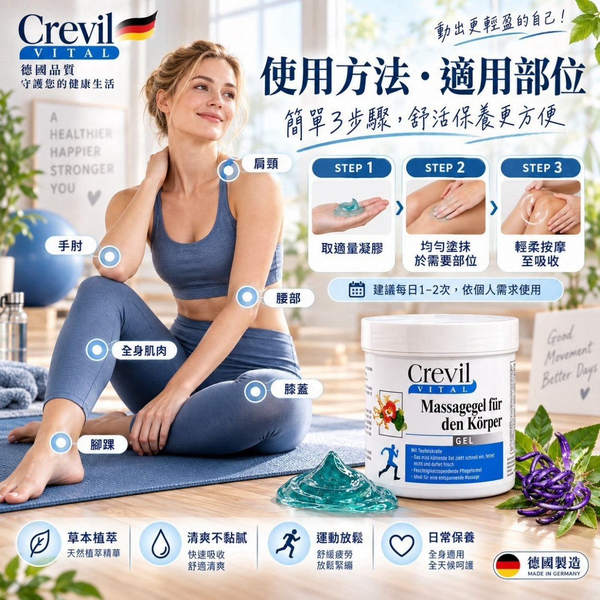 德國Crevil 魔鬼爪關節舒活凝膠