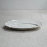 ヨシノヒトシ 白瓷花邊橢圓盤