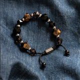 Empowerment ｜虎眼石。茶水晶。黑曜石｜編織款