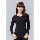 第五代溫灸刷毛V領發熱衣（女）