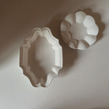 安部太一 白釉橢圓深皿