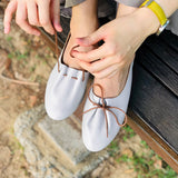 荔荔軟法 法式小圓頭繫帶休閒鞋