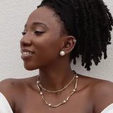 Timeless  - For Me 經典14mm半珠耳夾 金