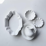 安部太一 白釉橢圓深皿