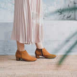 【維多利亞】3M防潑水皮革高跟踝靴（2色）