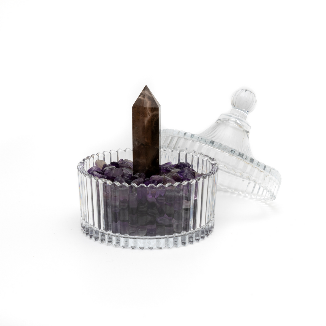 水晶消磁套組｜贈茶水晶柱或粉晶愛心