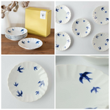 日本 KNM POTTERY 美濃燒燕子餐具禮盒組 共五款