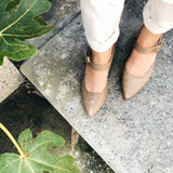 復古小時代 尖頭粗跟穆勒鞋