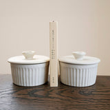 日本益子燒吉澤窯白色花柄蓋茶碗蒸