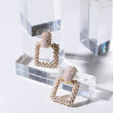 復古風小珍珠方形耳環 Retro style Small Pearl Square Earrings