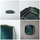 日本壽山窯美濃燒窯變釉方盤 (S-L) 共二色