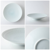 日本美濃燒小田陶器波紋深盤共三色