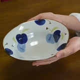 日本波佐見燒湛藍手繪青蘋果大碗