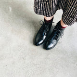 東倫敦德比靴 水蠟牛皮繫帶短靴