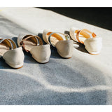 香草夾心冰淇淋 尖頭簍空繫帶平底鞋