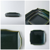 日本壽山窯美濃燒窯變釉方盤 (S-L) 共二色