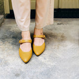 復古小時代 尖頭粗跟穆勒鞋