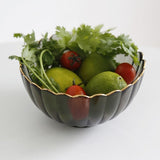 花金邊皺摺玻璃碗 (S-M)