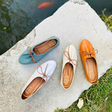 荔荔軟法 法式小圓頭繫帶休閒鞋