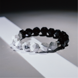 HALF｜黑曜石Ｘ白松石切角手鍊