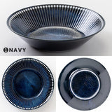 日本美濃燒 Albee 直線刻紋輕量深盤 共五色