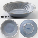 日本美濃燒 Albee 直線刻紋輕量深盤 共五色