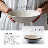 日本美濃燒 Albee 直線刻紋輕量深盤 共五色