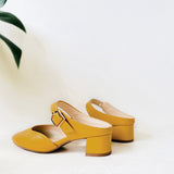 復古小時代 尖頭粗跟穆勒鞋