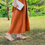 涼涼佛卡夏 荔紋繫帶軟底涼鞋