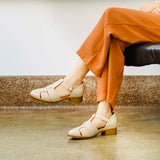 阿爸的涼鞋 魚骨編織平底涼鞋