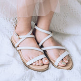 【捷克風情】交叉一字扣羅馬真皮涼鞋